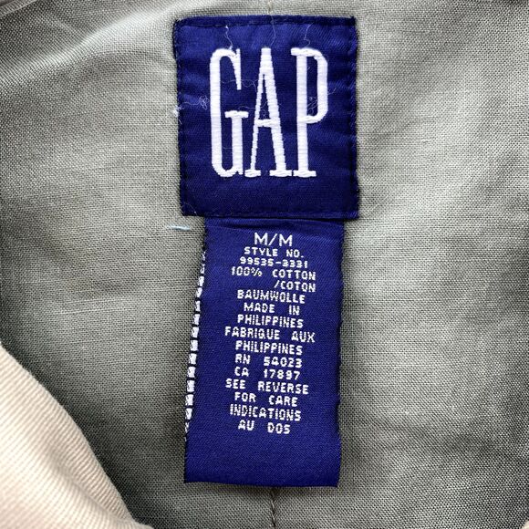 Vintage Gap Pea Coat Trench Jacket Mens Medium Beige Utility Barn Field Academia - Picture 5 of 12